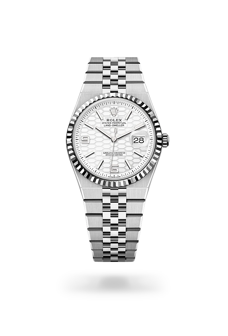 Rolex Land-Dweller 36 in White Rolesor - combination of Oystersteel and white gold, M127234-0001 - Precision Watch