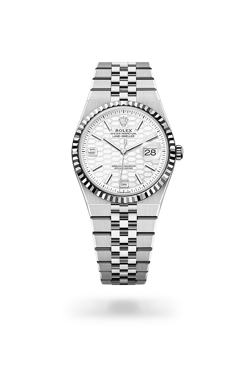 Rolex Land-Dweller 36 in White Rolesor - combination of Oystersteel and white gold, M127234-0001 - Precision Watch